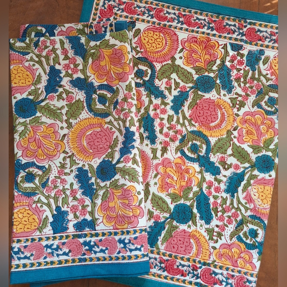Pomegranate Placemat & Napkins Set For One Jewel Blossom